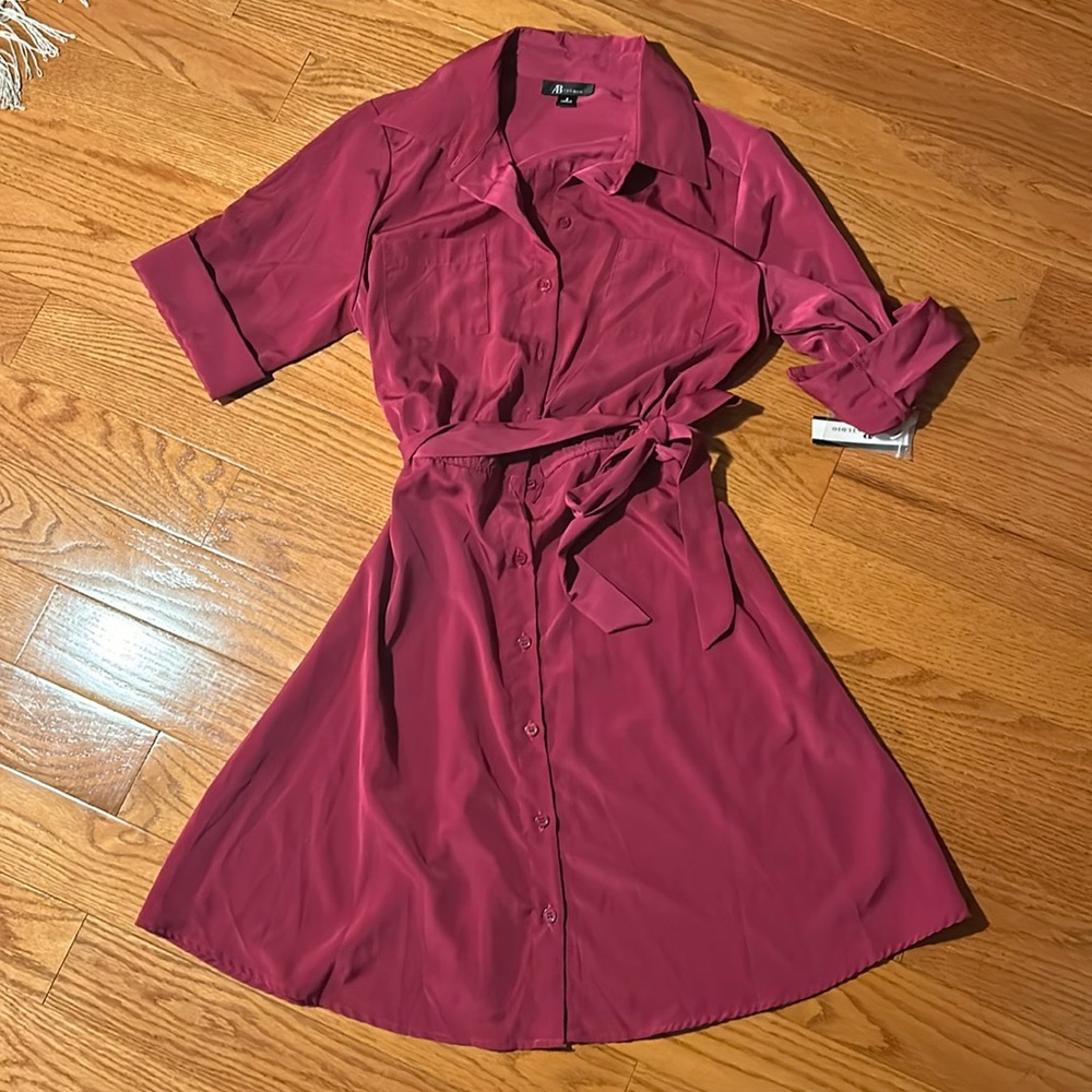 Raspberry AB Studio shirt dress